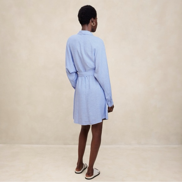 NWT Banana Republic Linen Blend Utility Mini Shirt Dress - Picture 2 of 4